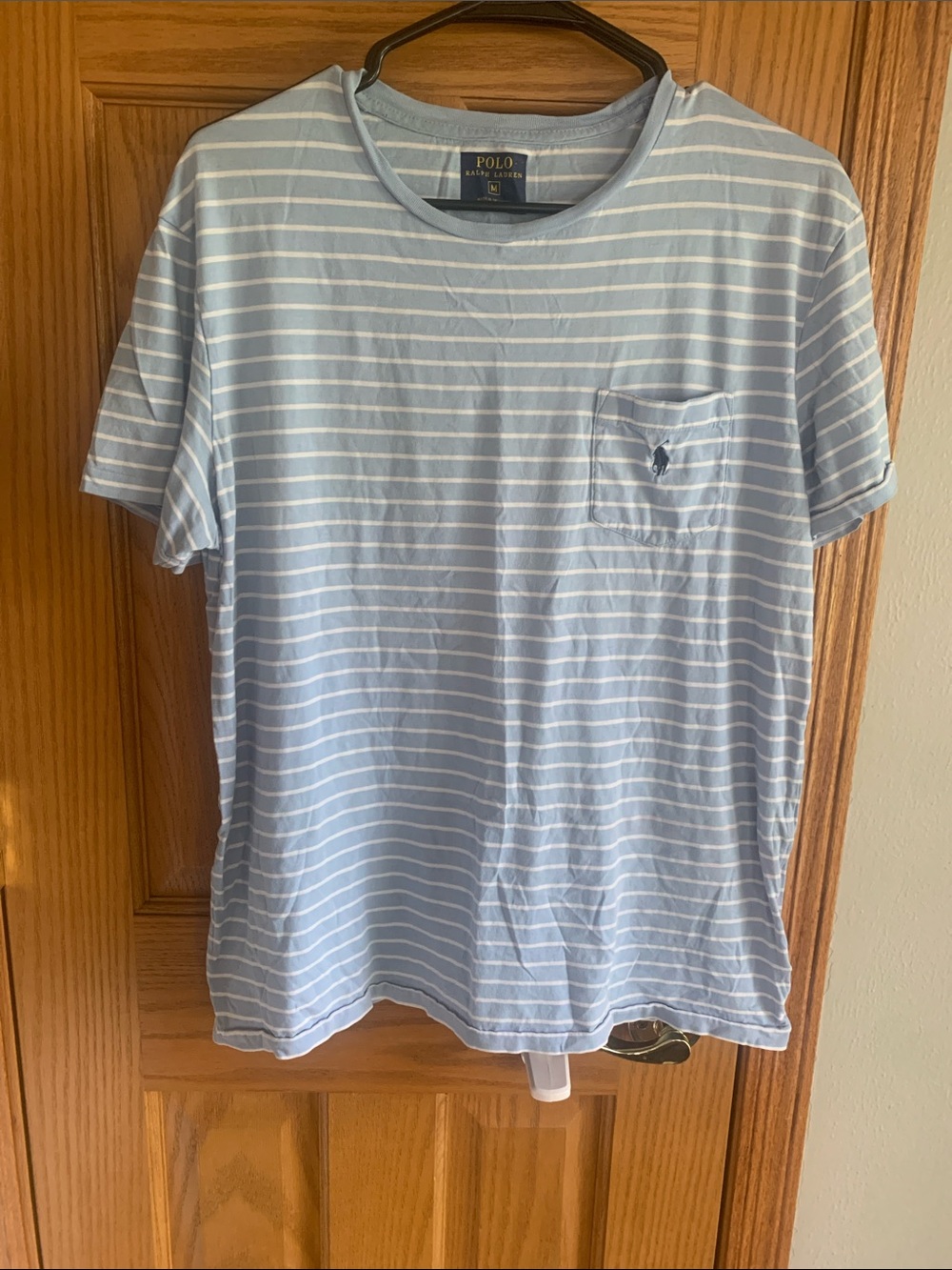 Polo Ralph Lauren Men's Classic Fit Striped Jersey Pocket T-Shirt.
